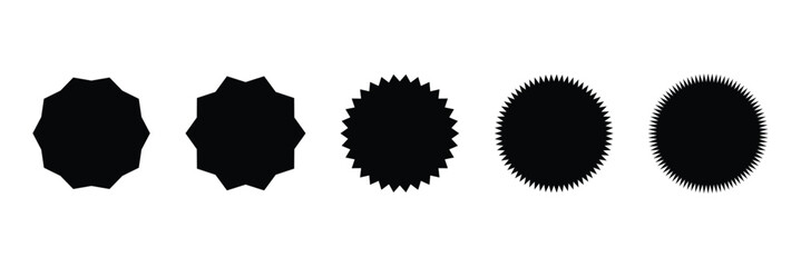 Simple sticker like sign - circle with sharp waves edge . Vector Illustration . EPS 10 . 