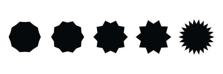 Simple sticker like sign - circle with sharp waves edge . Vector Illustration . EPS 10 . 