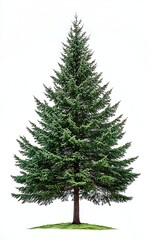 Fototapeta premium Isolated Douglas Fir Evergreen Tree Portrait on White Background