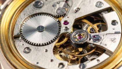 Detailed View Of Antique Watch Movement