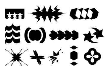 Brutalism Y2K Element Set – Abstract Vector Collection