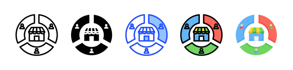 Segment Icon Collection With Multiple Styles