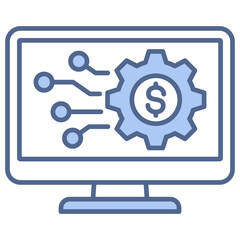 Business Digital  Blue Icon