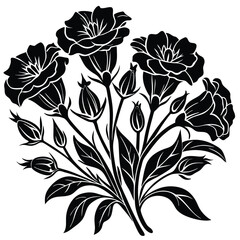 Adobe Illustratowatercolor botanical Lisianthus flowers texture template background.Elegant wedding invitation card background . Minimal hand painted Design for wedding or Valentine's Dayr Artwork