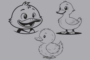 Cute cartoon chicken and egg characters in a colorful animal illustration set