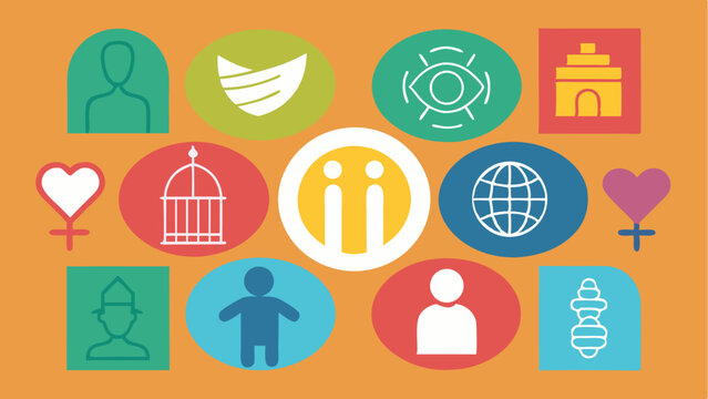 Diversity and inclusion icon set representing culture, equality, and languages, ideal for human resources, inclusive marketing visuals, and educational equity campaigns