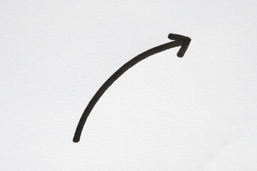 Plakat hand drawn arrow with black marker on white background