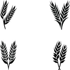 Obraz premium Minimalist Black Silhouette of Wheat Stalks. Agriculture and Harvest Symbol.eps