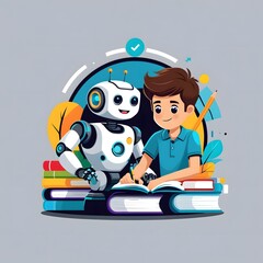 Innovative Classroom Featuring Robot and Child
