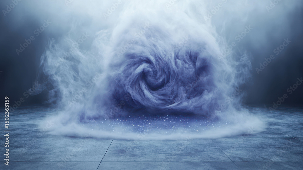 Wall mural mysterious purple swirling fog creating an ethereal and dreamy atmosphere in a dark and dramatic env