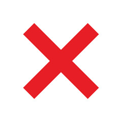 Obraz premium Red cross mark icon with a wrong sign
