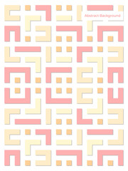 Abstract geometric maze background. Colorful interlocking shapes design. Vibrant retro style background. with color pastel, unique and interesting.