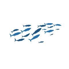Schools of fish vector illustration 