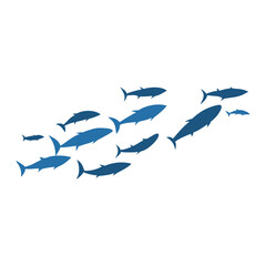 Schools of fish vector illustration 