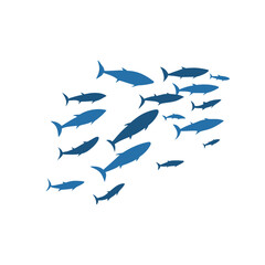 Schools of fish vector illustration 