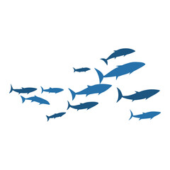 Schools of fish vector illustration 