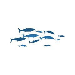 Schools of fish vector illustration 