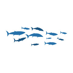 Schools of fish vector illustration 