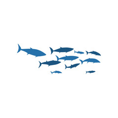 Schools of fish vector illustration 