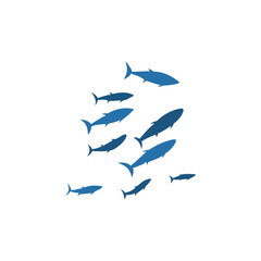 Schools of fish vector illustration 