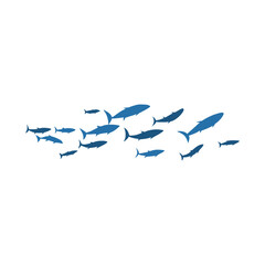 Schools of fish vector illustration 