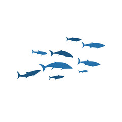 Schools of fish vector illustration 