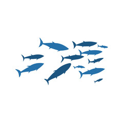 Schools of fish vector illustration 
