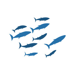 Schools of fish vector illustration 
