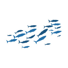 Schools of fish vector illustration 