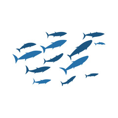 Schools of fish vector illustration 