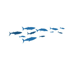 Schools of fish vector illustration 