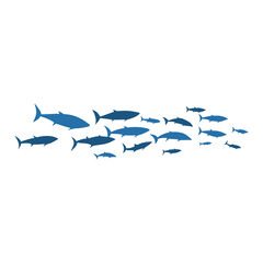 Schools of fish vector illustration 