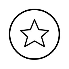 Simple star icon enclosed in circular border for interface and rating design