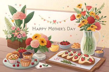 Mother's Day in the month of May. Happy Mothers Day