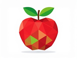 Geometric Red Apple Illustration