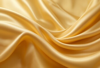 Obraz premium Smooth golden satin fabric with elegant folds representing luxury and softness