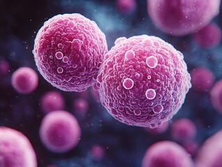 Close-up view of pink cells