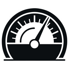 speedometer vector icon isolated silhouette icon on white background