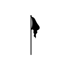 Simple black flag icon vector 