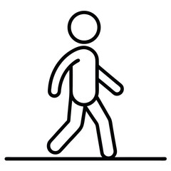 walking man vector isolated silhouette icon on white background