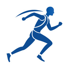 running man vector isolated silhouette icon on white background