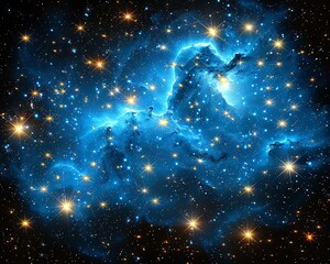 Cosmic nebula, vibrant colors, star clusters