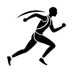 running man vector isolated silhouette icon on white background