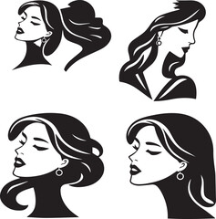 Man and Woman icon set collection with diverse directional markers on white background