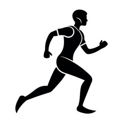 running man vector isolated silhouette icon on white background
