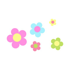 Spring colorful flower elements vector