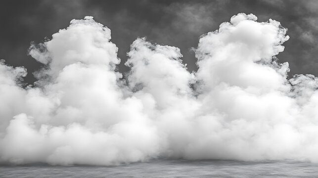Massive white clouds against a dark sky