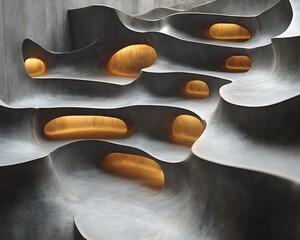 Abstract concrete seating