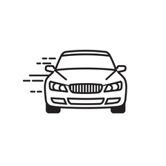 Front View of a Modern Car Illustration