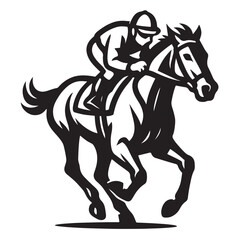 horse racing and jockey vector image